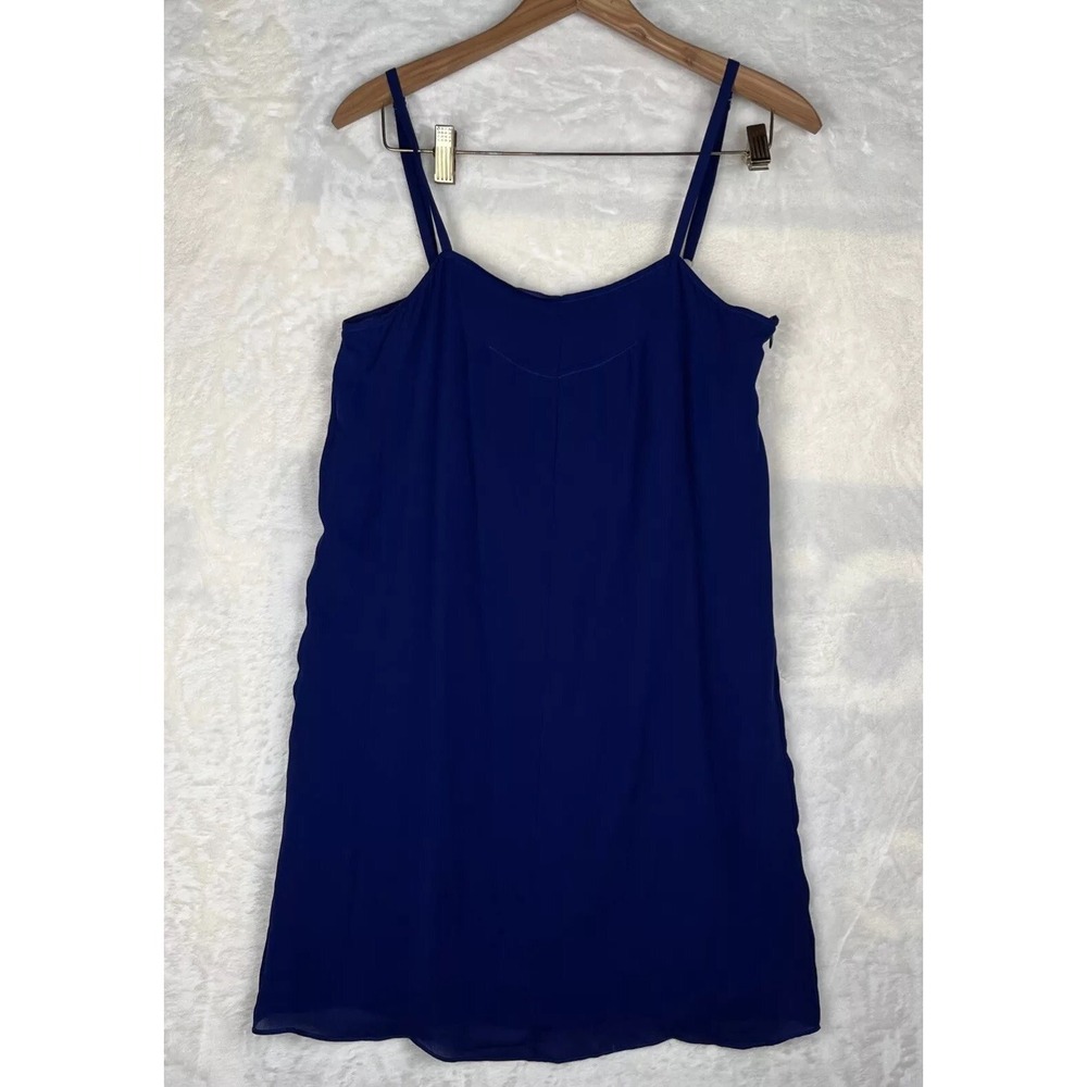 Jenni Kayne Cami Silk Slip Dress Navy Fairy Goth Babydoll Spaghetti Straps Y2K